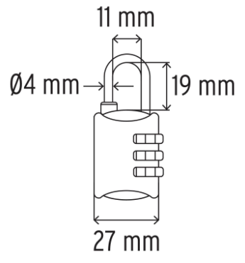 Candado maletero de combinación 27 mm seguridad TSA, blíster, Candados De  Combinación, 46291