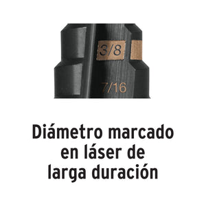 BROCA ESCALONADA ÓXIDO NEGRO 13 ESCALONES 1/8'' A 1/2'', TRUPER 12122 P