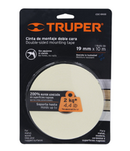 Cargar imagen en el visor de la galería, CINTA DOBLE CARA DE 19 MM X 10M, TRUPER 11726 P
