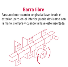 Cargar imagen en el visor de la galería, CERRADURA DE BARRA LIBRE CON 2 LLAVES ESTÀNDAR, HERMEX 43500 P
