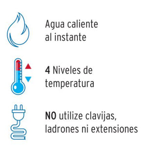 REGADERA ELÉCTRICA DE 4 TEMPERATURAS AZUL, FOSET 45155 P