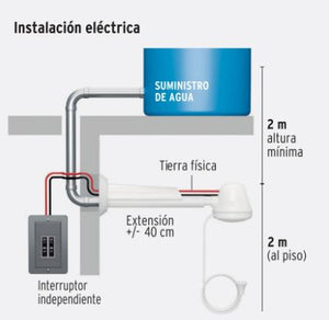 REGADERA ELÉCTRICA DE 4 TEMPERATURAS AZUL, FOSET 45155 P