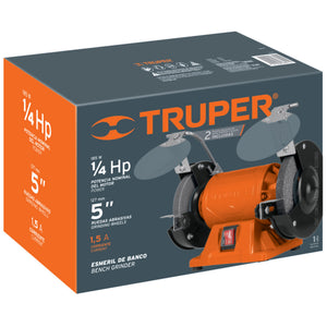 ESMERIL DE BANCO DE 5" DE 1/4 HP (185 W), TRUPER12784 N