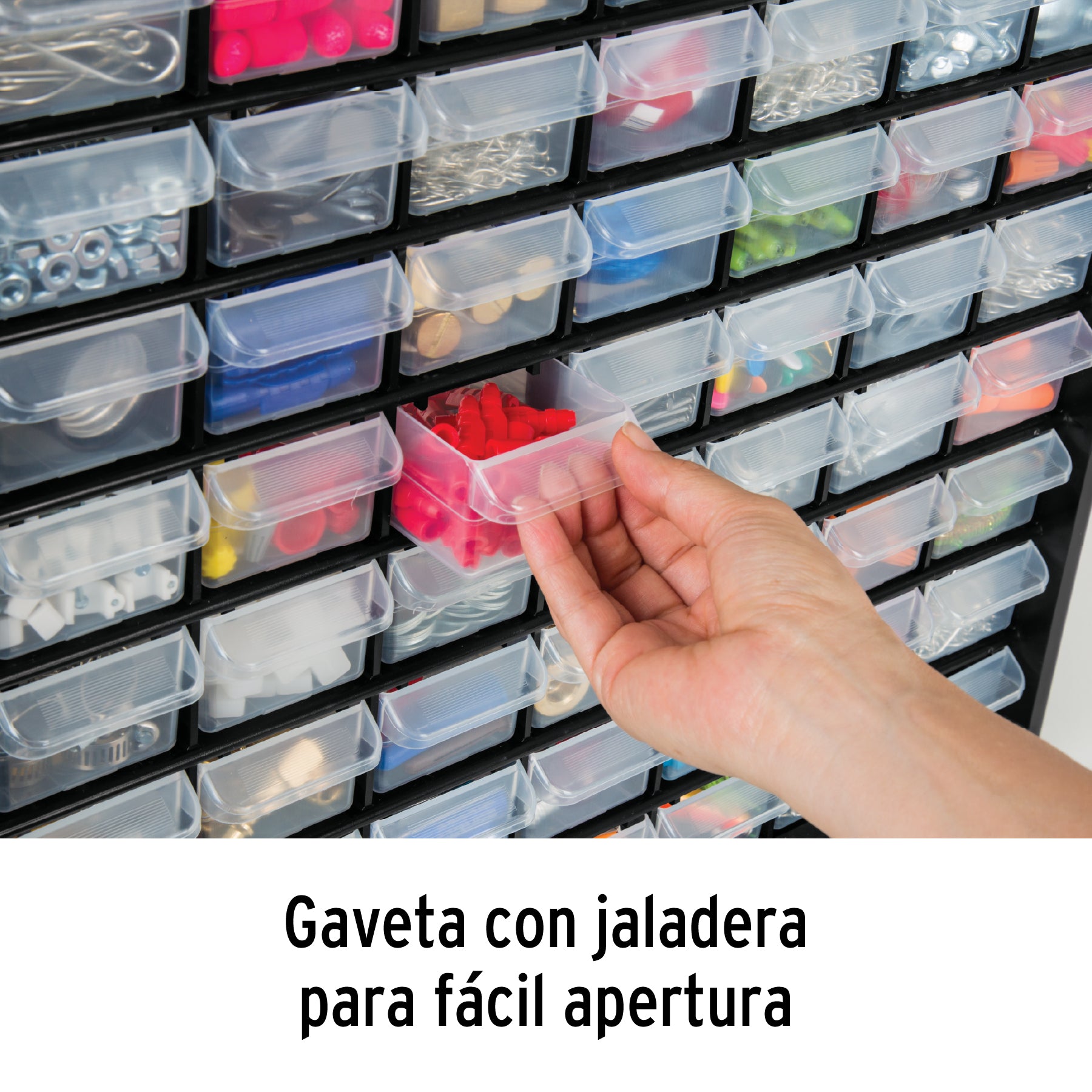 Organizador con 44 gavetas 12 medianas y 32 chicas marco abs truper