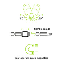 Cargar imagen en el visor de la galería, ADAPTADOR ARTICULADO DE 90 MM MAGNÈTICO PARA PUNTAS, EXPERT 11875 N
